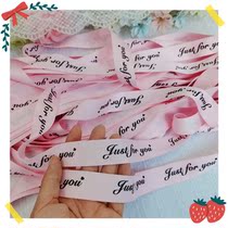 556 whole outer single about 20 meters pink double-sided letter Matt cotton ribbon ribbon diy bow hair accessories