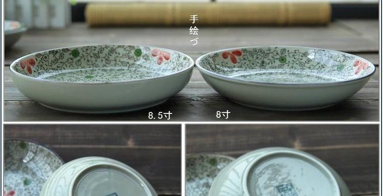 Zefeng bốn mùa underglaze màu Bộ đồ ăn Nhật Bản đĩa gốm đĩa đĩa gia đình đĩa cơm tấm đĩa tấm cá tính - Đồ ăn tối dĩa