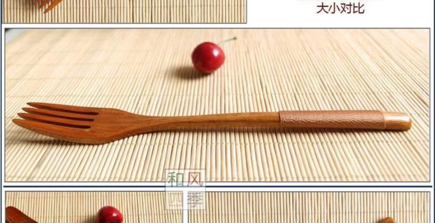 Muỗng gỗ rắn dao nĩa thìa gỗ nĩa thìa thìa thìa gỗ dài muỗng gỗ hộ gia đình Nhật Bản thìa gỗ nhỏ thìa gỗ - Đồ ăn tối tô ăn cơm