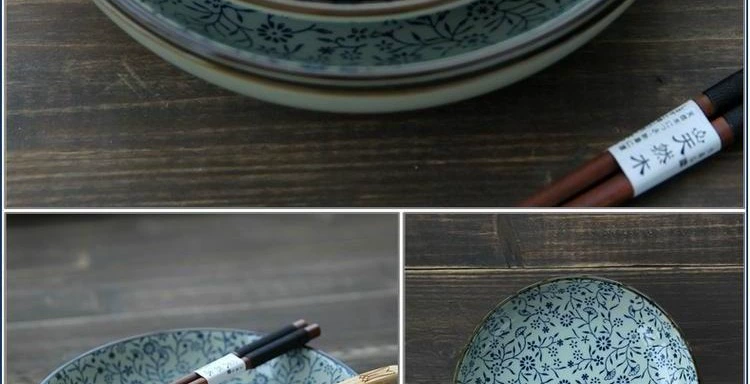 Zefeng bốn mùa underglaze màu Bộ đồ ăn Nhật Bản đĩa gốm đĩa đĩa gia đình đĩa cơm tấm đĩa tấm cá tính - Đồ ăn tối bộ chén đĩa