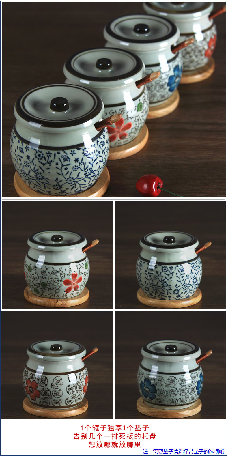 And the four seasons seasoning box of glaze color salt shaker tank Japanese - style seasoning sauce pot GuanPing ceramic pepper pot in the kitchen