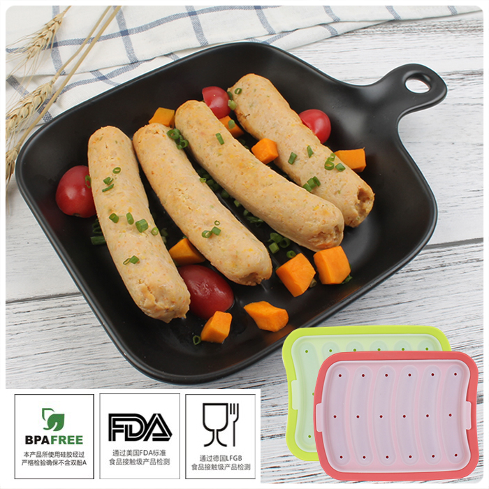 Khuôn xúc xích cho trẻ em DIY thực phẩm bổ sung thực phẩm tự chế silicone hộp xúc xích nhà hướng dẫn sử dụng hot dog ham xúc xích khuôn khuôn bánh tart