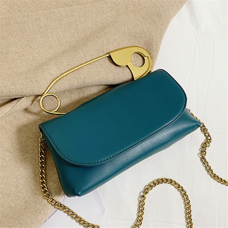 BlueInternet celebrity Small bag Pin handbag female 2021 new pattern Korean version chain Inclined shoulder bag personality fashion ins popular