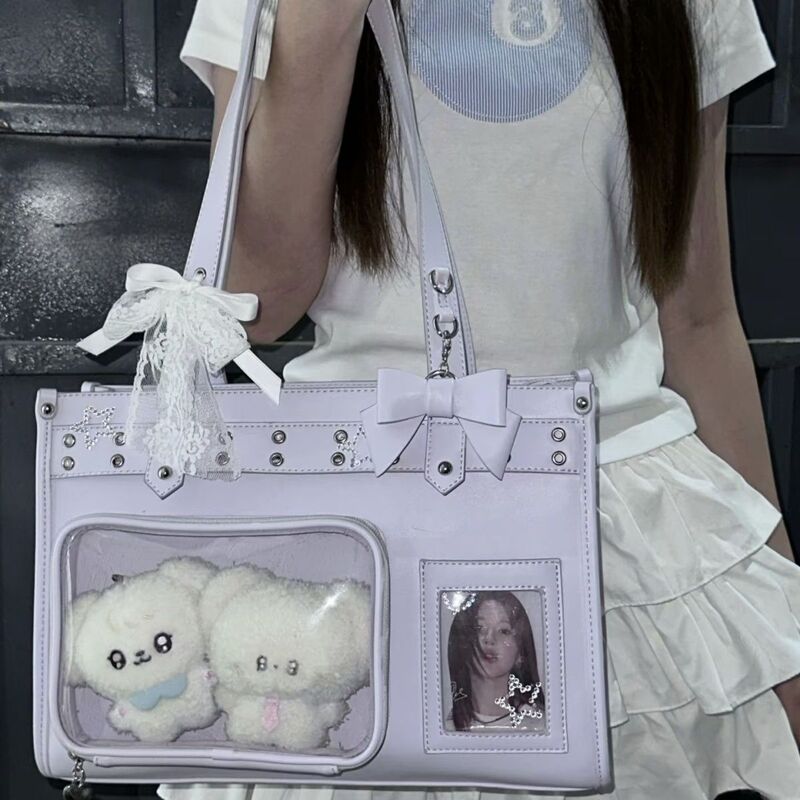 Concert Fan Bag with Hidden Compartments, Small Snack Compartment, Korean Style Single Shoulder Crossbody Backpack, Commuter School Bag for Women Concert Fan Bag with Hidden Compartments, Small Snack Compartment, Korean Style Single Shoulder Crossbody Backpack, Commuter School Bag for Women