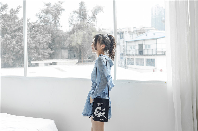 Ins 6 mẫu đơn giản. Hàn Quốc đơn giản một dây đeo túi nhỏ túi vải thông thường với túi điện thoại di động túi đeo điện thoại