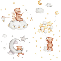 Cute Cartoon Bear Bunny Star Moon Waters for Kids Rooms Ba