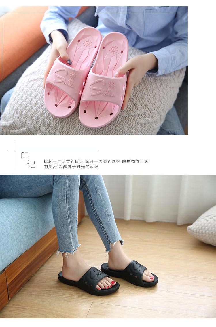 Hollow dép đi trong phòng tắm nữ mùa hè nhà trang trí nội thất couple trong nhà trơn bị rò rỉ tắm dép nhựa và dép nam màu đen và trắng dép đi trong nhà vệ sinh