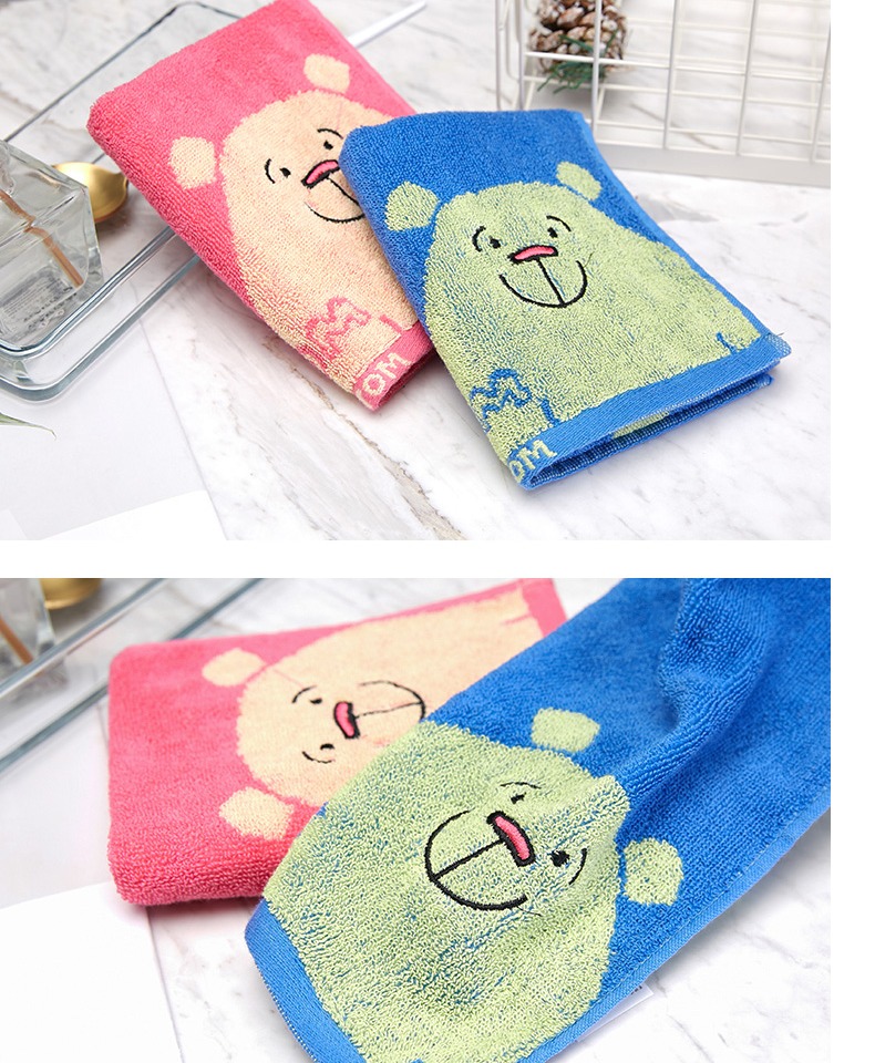 Jie Ya bông khăn con nhỏ vuông khăn phim hoạt hình dễ thương bông khuôn mặt bé mềm mềm và thoải mái - Khăn tắm / áo choàng tắm áo khăn tắm