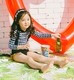Lưới đen trắng Cô gái Hàn Quốc đồ bơi trẻ em chia tay áo chống nắng dài tay trẻ em spa đồ bơi trẻ sơ sinh - Bộ đồ bơi của Kid quần áo bơi trẻ em Bộ đồ bơi của Kid