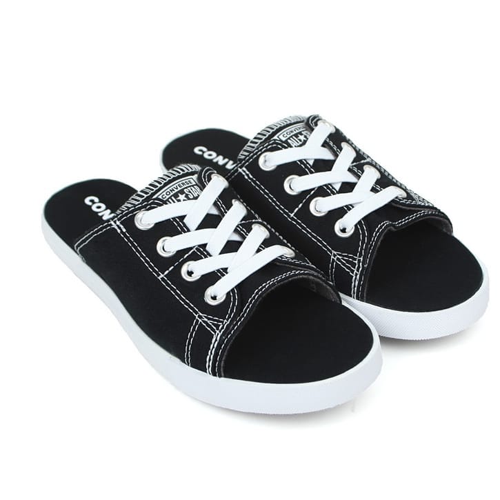 Converse Converse Mùa hè mới đen Tây Tạng xanh nam và nữ đôi mẫu giày vải dép dép dép 150247c - Dép thể thao giày dép nữ