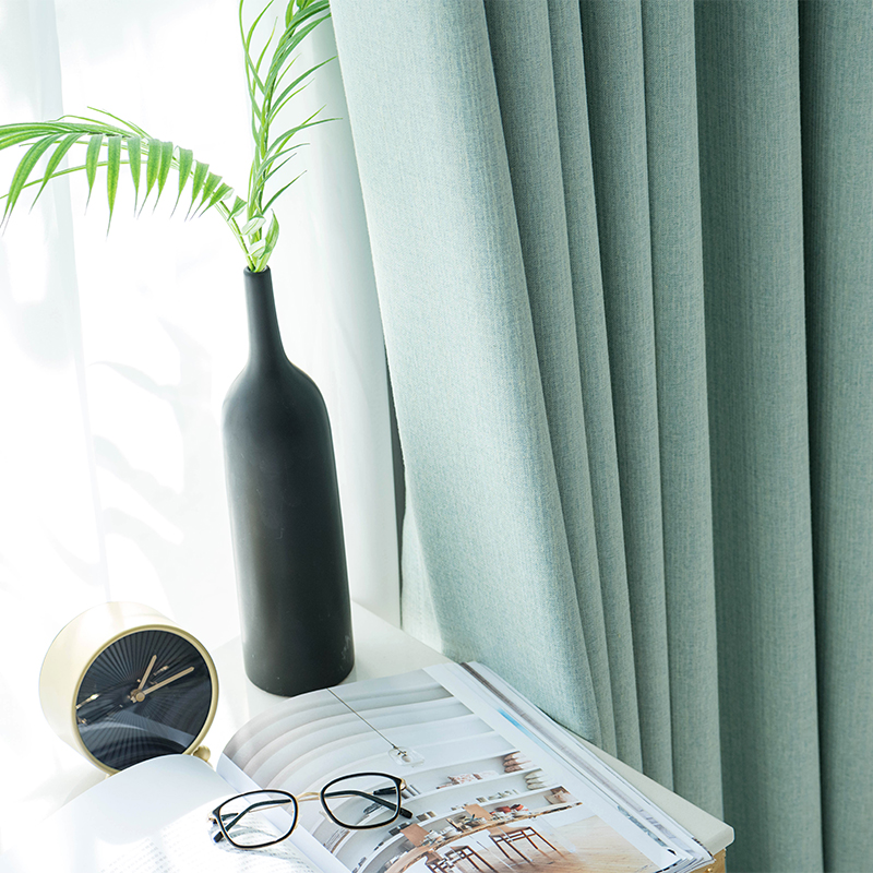 Curtain shading bedroom living room 100 cloth solid color shading 2019 new cotton and linen modern full shading Nordic simple u