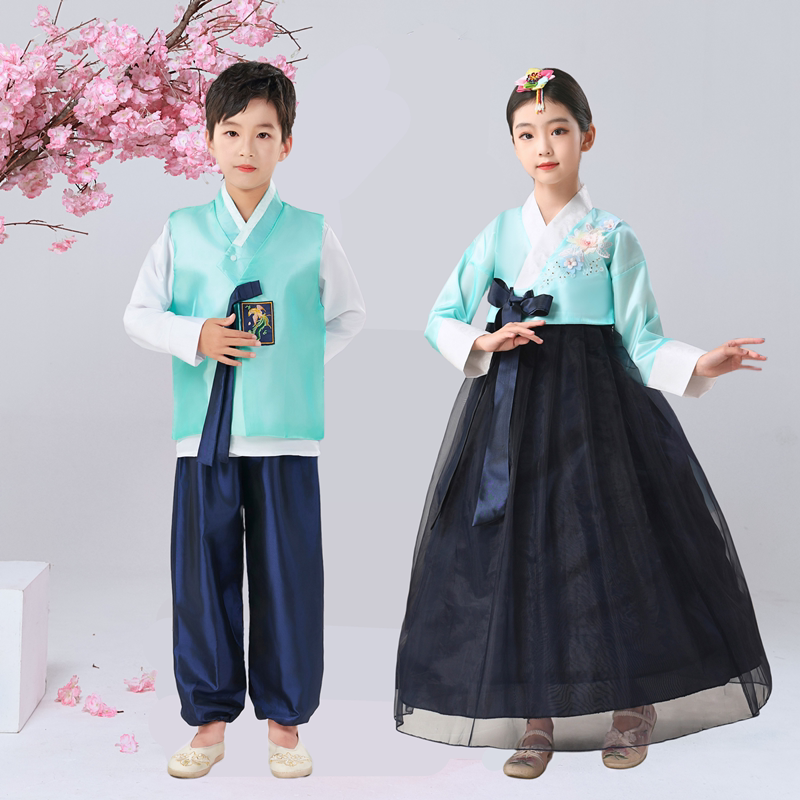 Korean Clothing Children's Stage Performance Costumes Hanbok Students Boys and Girls Kindergarten Photo Shoot Dress Ancient Costume