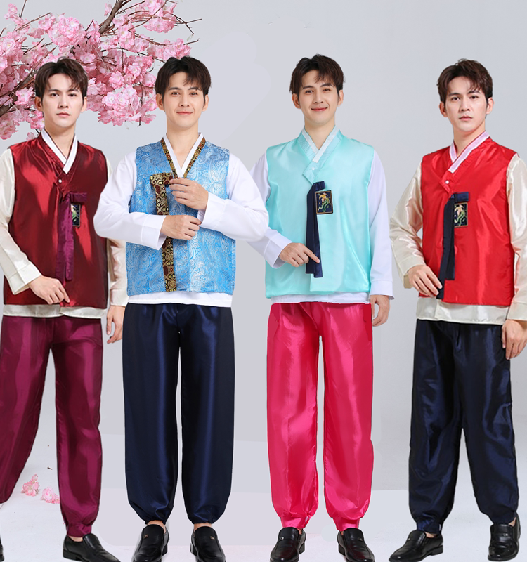 Men's Korean Traditional Dance Costume, Court-Style Hanbok, Performance Outfit for Middle and High School Students, Father-Son Outfit Men's Korean Traditional Dance Costume, Court-Style Hanbok, Performance Outfit for Middle and High School Students, Father-Son Outfit
