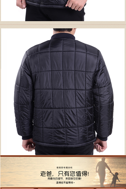 Áo khoác nam trung niên cotton trung niên và già dày áo ấm cha mặc cổ áo cotton kích thước lớn quần áo cotton cũ áo khoác nam đẹp