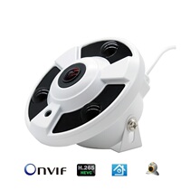 Network panoramic camera 360 degree monitoring wide-angle fisheye probe indoor camera built-in pickup