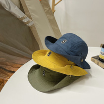 Child Fisherman Hat Outdoor Western Cowboy Mountain Ensemble Sun Sunscreen Boy 2023 New Spring Autumn Thin spring