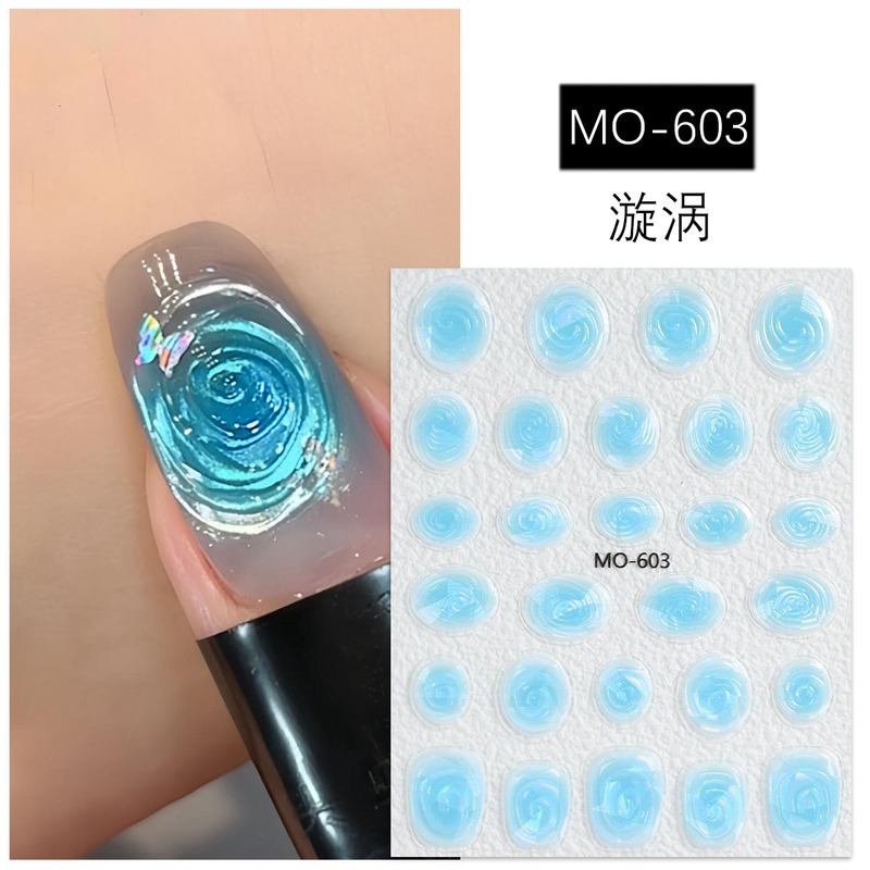 Internet-Famous Aurora Love Swirl Butterfly Nail Art High-End Stickers Dopamine Summer Fresh DIY Nail Stickers