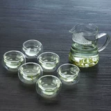 Стеклянный зеленый чай, чайная чашка, мундштук для офиса, увеличенная толщина