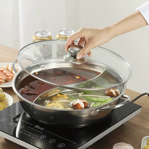 Домохозяйство толстого шабу -шабу горячая горшка из нержавеющей стали из нержавеющей стали из нержавеющей стали горячая горшка горячая горшка Электромагнитная плита Открытая огня Специальный горшок 1