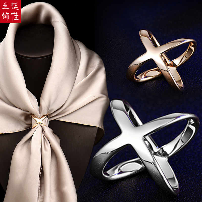 Silk scarf buckle versatile dual-purpose simple high-end square scarf knotted buckle shawl scarf high-grade accessories silk scarf buckle high-end