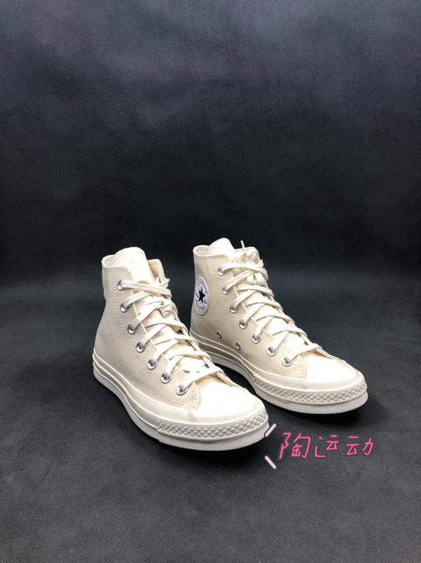 Converse 1970S Triple Star Logo Natural White Milk White High-Top Low-Top Canvas Shoes Sneakers Unisex 162210C