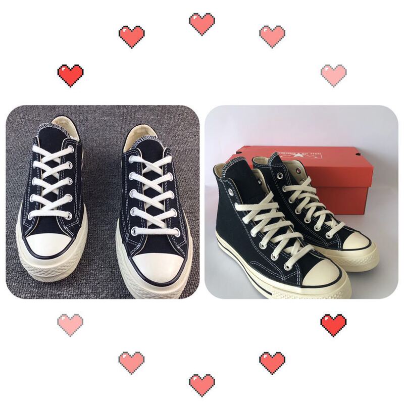 Peach Sports Converse Authentic 1970S Triple Star Classic Canvas Shoes Black and White Unisex High-Top 162050C Peach Sports Converse Authentic 1970S Triple Star Classic Canvas Shoes Black and White Unisex High-Top 162050C