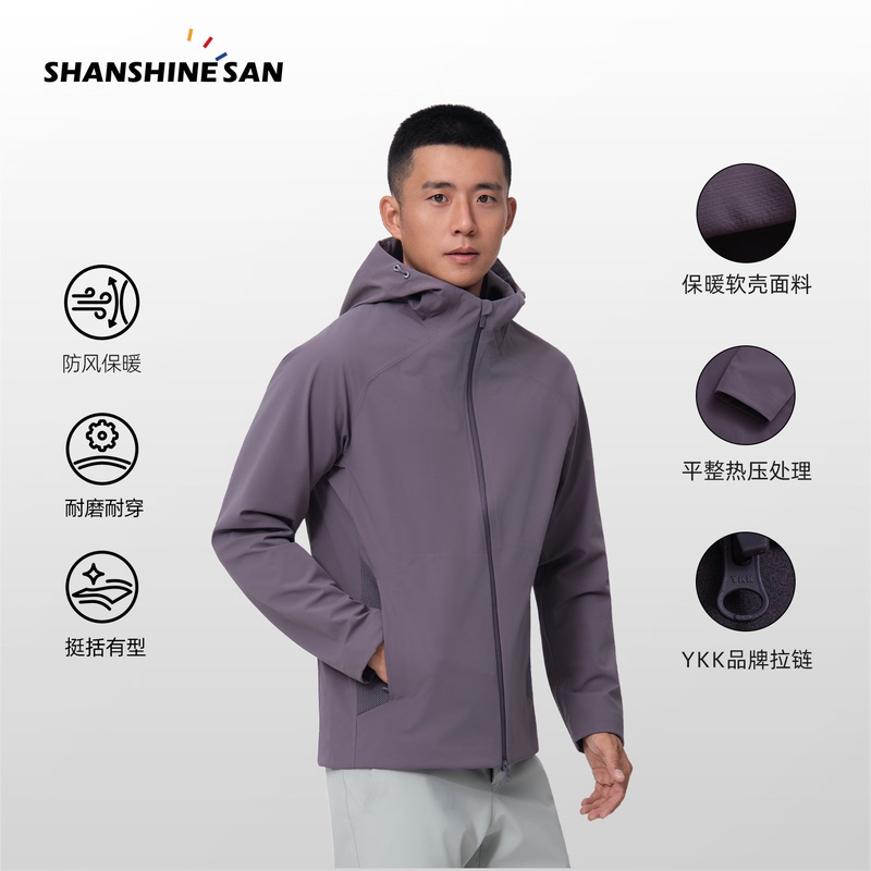 Shan Shisan [Soft Shell Power] Outdoor Commuting Fleece-Lined Soft Shell Sports Windproof Jacket 99781