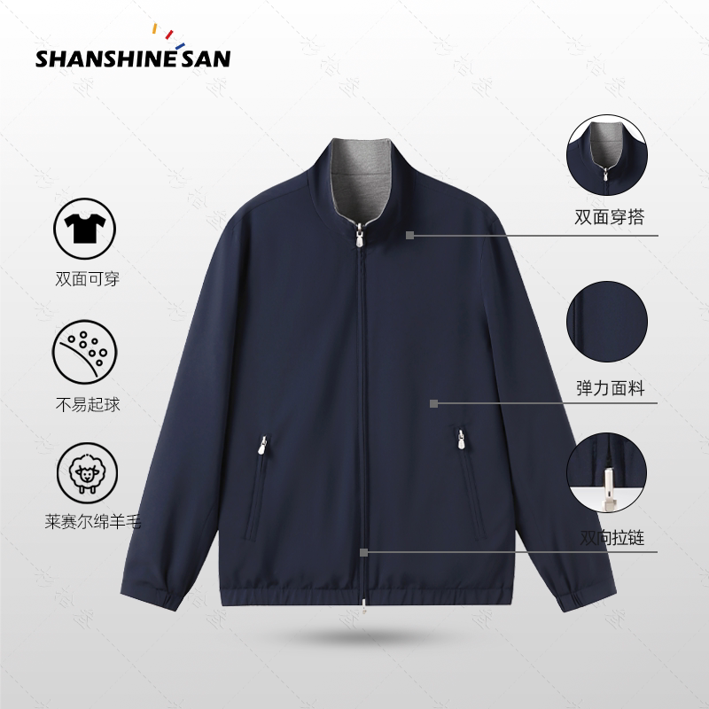 Reversible】Spring Commuter Men's Classic Stretch Jacket Reversible Commuter Casual Jacket 1699