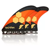 Surfing Board Rite Futures Fins AM2 TechFlex Tri Set Orange/Red