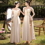 Летнее платье подружки невесты, цветное длинное вечернее платье, цвета шампанского, изысканный стиль