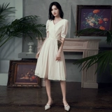 Летнее платье подружки невесты, длинное вечернее платье, коллекция 2022, цвета шампанского, средней длины, длина макси