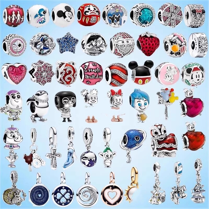S925 Sterling Silver Pan-Style Bracelet Beads Mickey DIY Beading Accessories Positioning Clip Loose Beads Princess Pendant S925 Sterling Silver Pan-Style Bracelet Beads Mickey DIY Beading Accessories Positioning Clip Loose Beads Princess Pendant