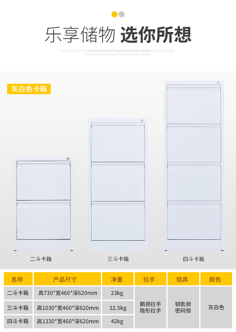 富得快 挂快劳架挂快劳铁柜钥匙锁密码锁铁柜2层分类柜