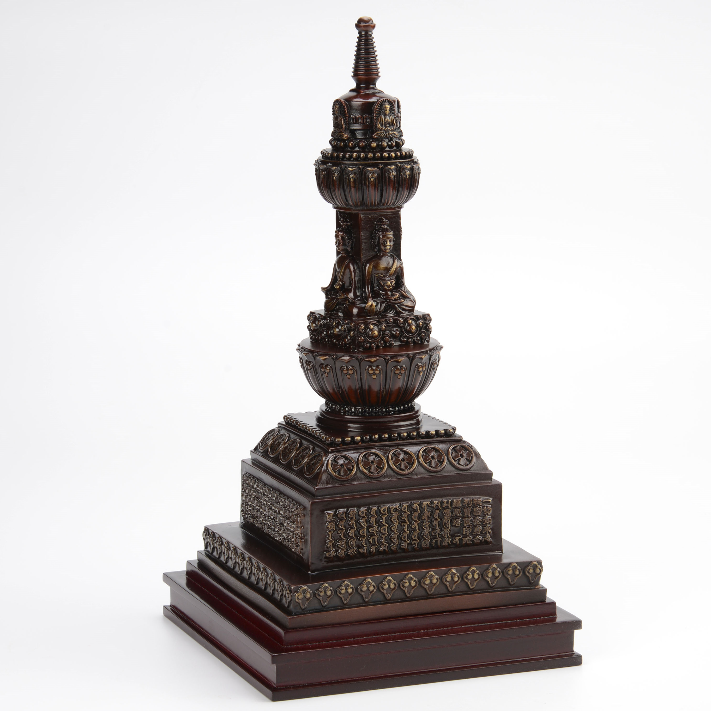純銅舍利塔大號一切如來心寶篋印塔寶篋印陀羅尼塔金剛須彌座擺件