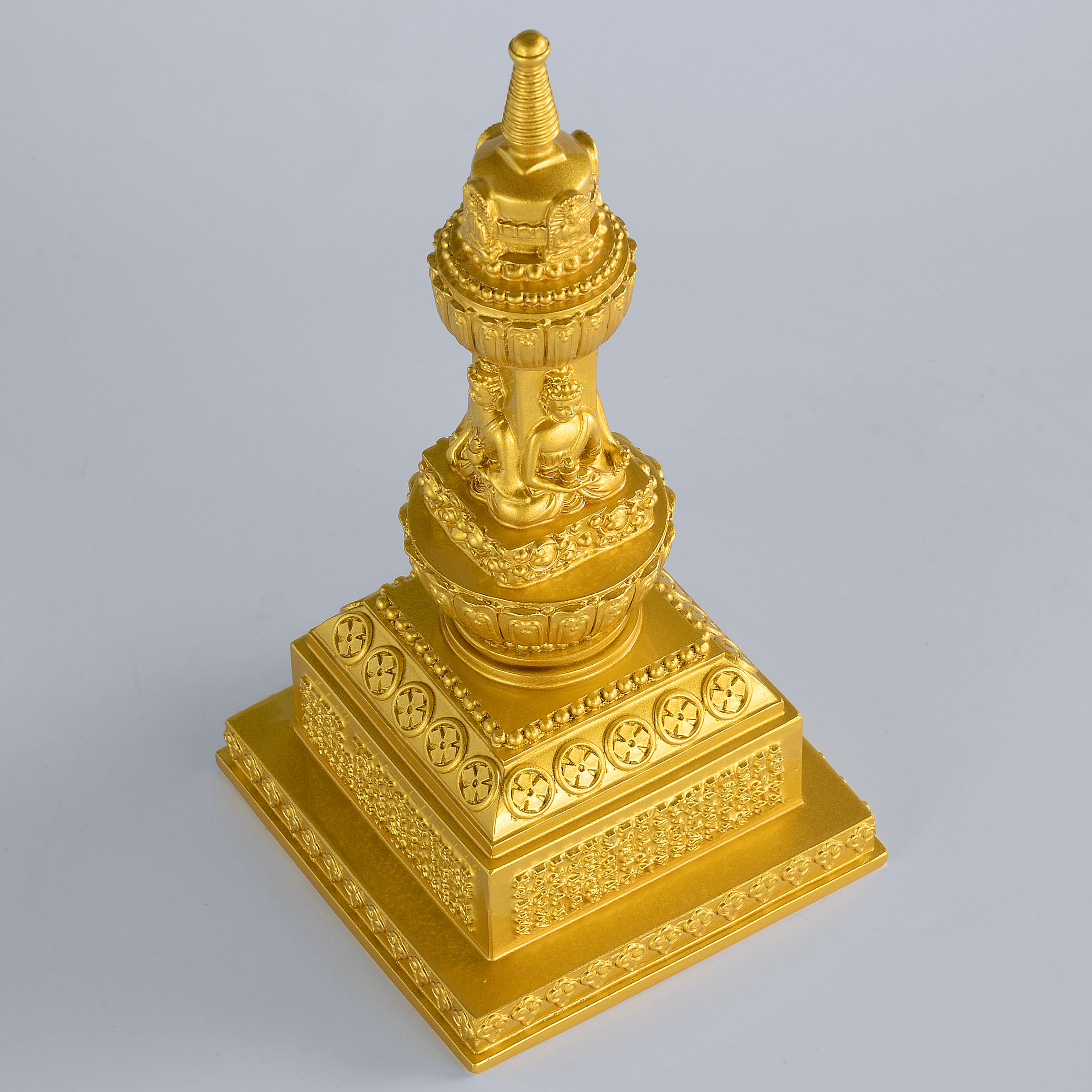 純銅舍利塔大號一切如來心寶篋印塔寶篋印陀羅尼塔金剛須彌座擺件