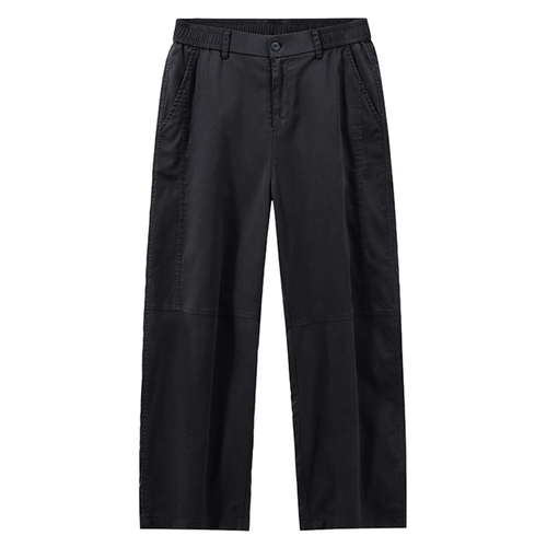 Мужские летние повседневные брюки, спортивные шелковые штаны, свободный прямой крой