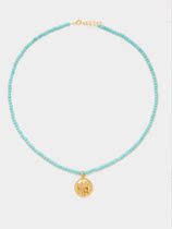 Hermina Athens Athena howalite gold-plated necklace