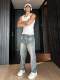 Shirtless Brother American High Street VIBE Wear Distressed Straight-Leg Versatile Jeans Casual