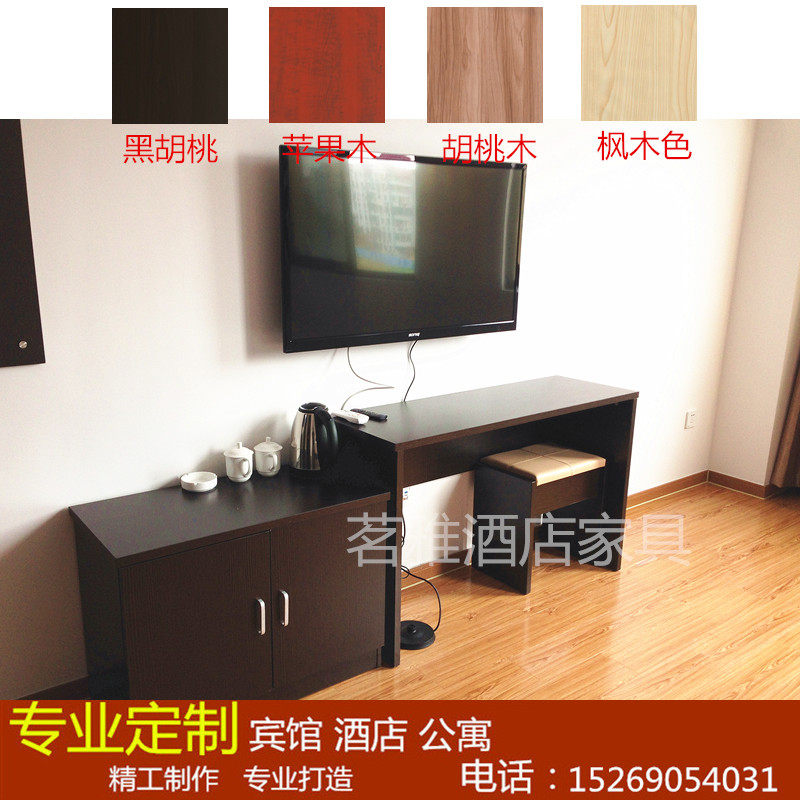 Custom Hotel Furniture TV Desk Hotel Luggage Cabinet Guest Room TV Cabinet Soft Bag Stool Factory Direct Sales