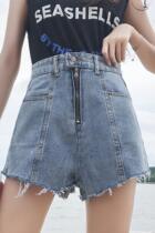 Denim shorts womens summer 2018 new Korean chic high waist large size fat mm loose thin a word wide leg hot pants