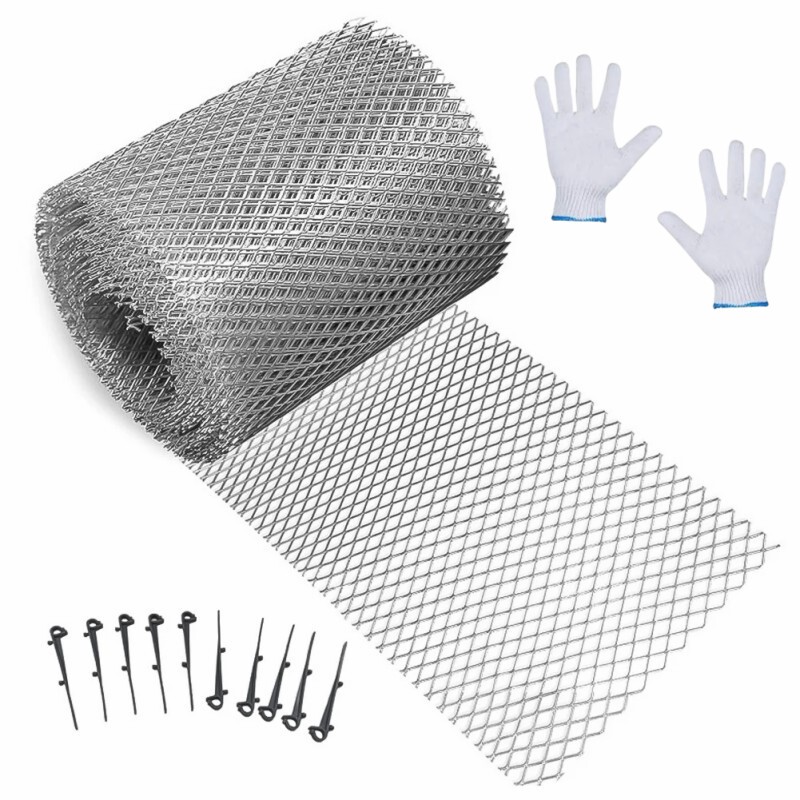 Roof Gutter Leaf Filter Net, Eaves Net, Leaf Filter, Aluminum Drain Gutter Protector, Rooftop Anti-Clogging