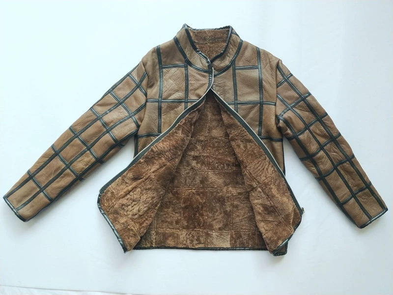 Mùa đông trung niên cotton 袄 cừu xén lông cừu một lớp lót nam và nữ bằng da cotton ấm áp da áo parka nam
