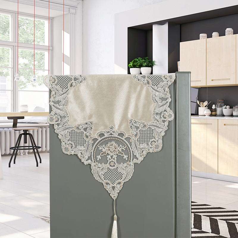 Eurostyle fridge cover cloth tea table TV cabinet lace velvet embroidered cover towel table washing machine multifunctional dust cloth