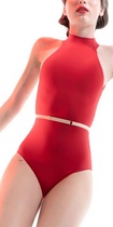 (Ready stock) JAC halter neck red burgundy collection ballet bodywear dance yoga bodywear