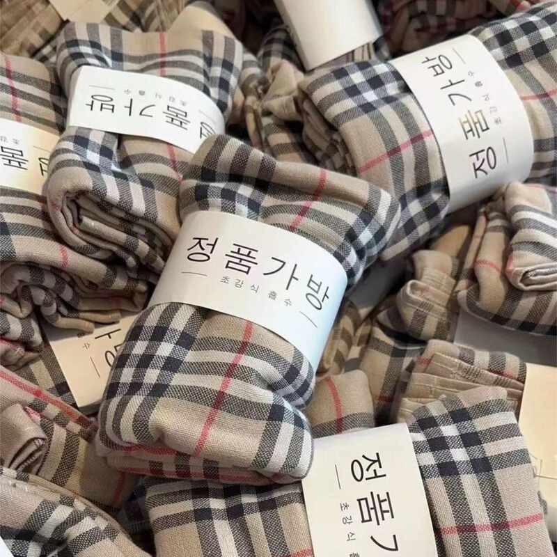 Classic Plaid Pure Cotton Towel, One Side Is Gauze and the Other Is Terry, 100% Cotton, Skin-Friendly, Soft and Does Not Shed Easily