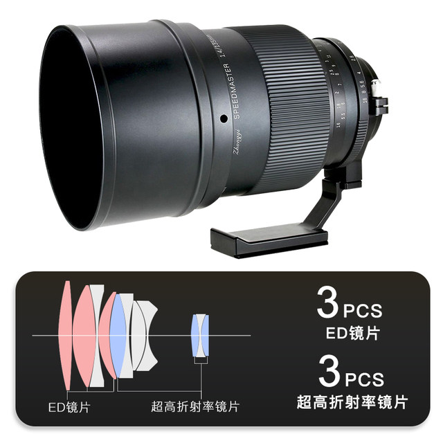 Zhongyi Optical 135mmf1.4 GFX ເຕັມເຟຣມແມ່ນເຫມາະສົມສໍາລັບ Canon, Nikon ແລະ Sony ເລນ telephoto ຂະຫນາດກາງ