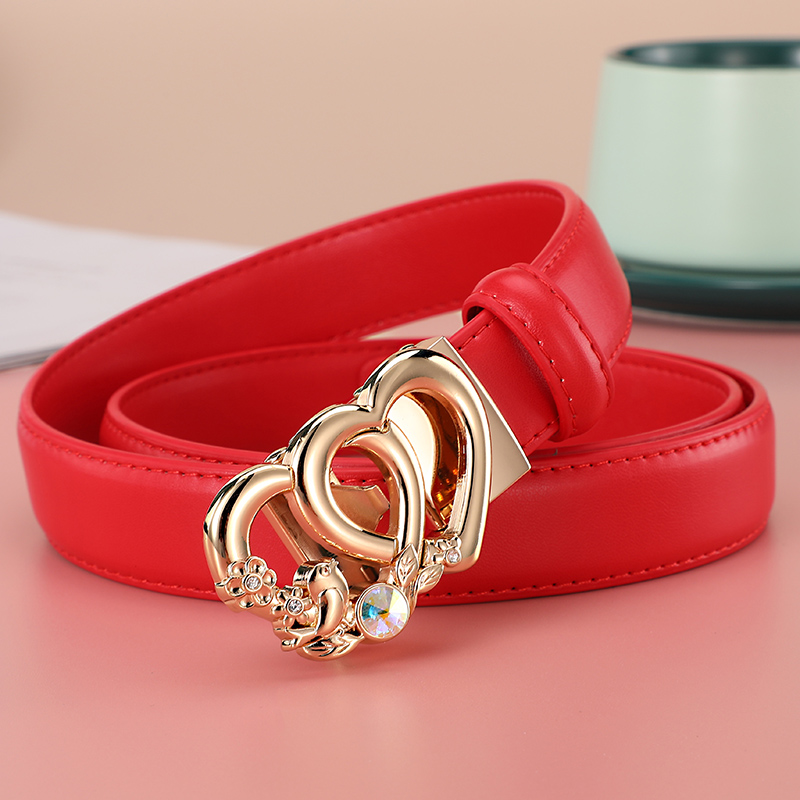 Belt women's trend fashion personality fashion all-match leather automatic buckle belt female decoration ins style student belt