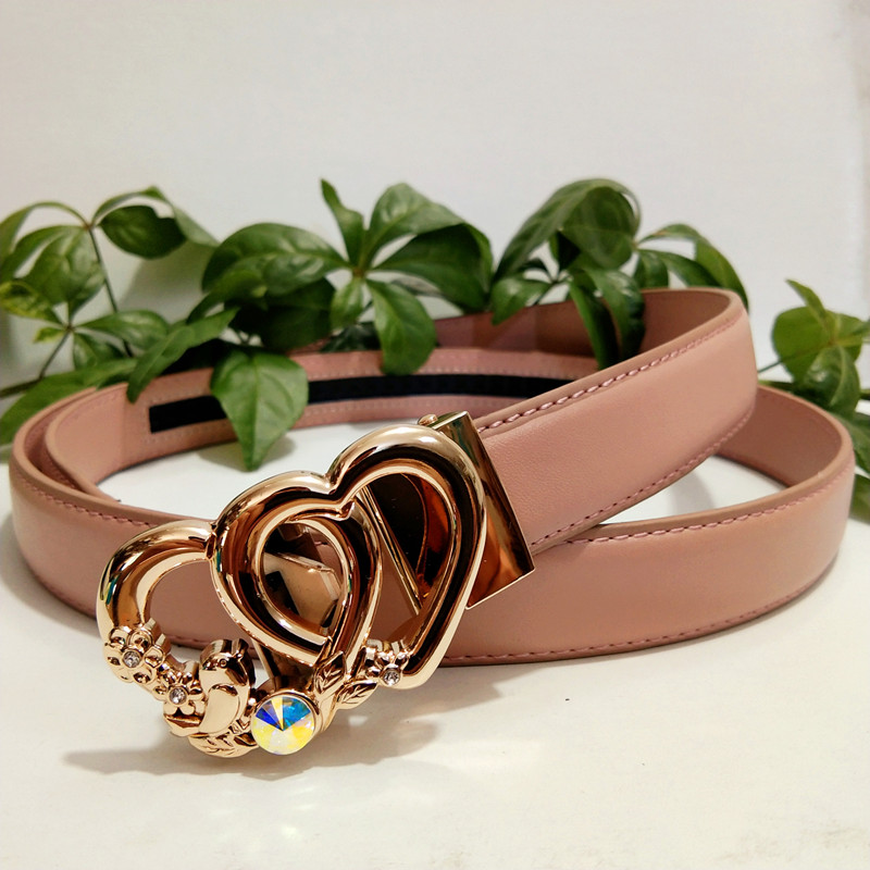 2022 popular belt women's leather automatic buckle fashion all-match belt women's decorative schoolgirl pants belt khaki