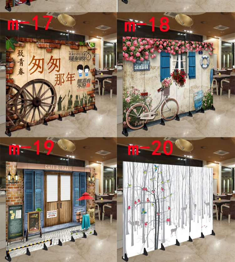 Hoạt động đơn giản Màn hình retro châu Âu phòng khách hiên nhà hàng bar nhà hàng túi nhà hàng sáng tạo gấp di động - Màn hình / Cửa sổ bình phong vải