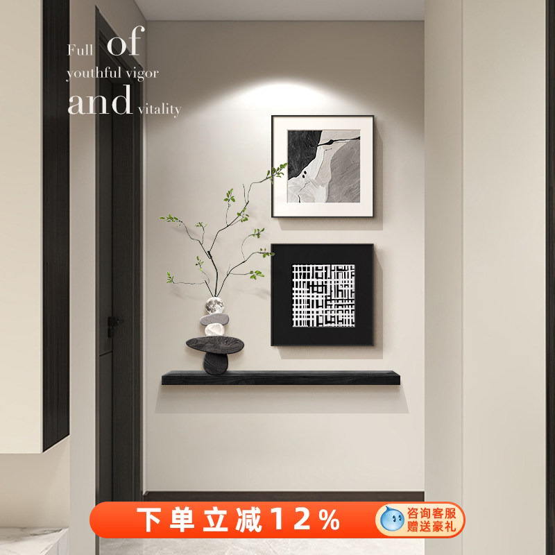 Minimalist Black and White 2026 New Model Entrance Decorative Painting, Wall Art Facing the Door, Modern Simple Corridor Hanging Painting